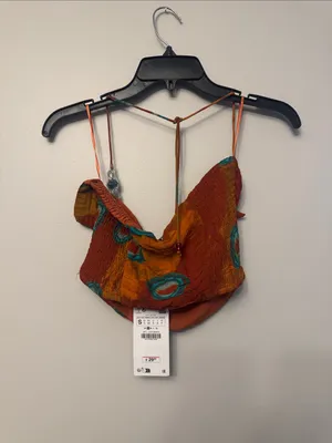 Zara Halter Crop Top, Sz S thumbnail 6