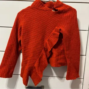 Anthropologie Knitted & Knotted Red Wool Blend Sweater thumbnail 2