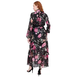 NEW RACHEL Rachel Roy Womens Mae Printed Tiered Maxi Dress Cascade Multi Black 6 thumbnail 8