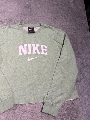 Nike Green Crewneck Sweatshirt large logo swoosh thumbnail 3