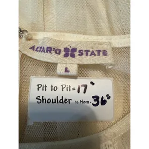 Altar'd State Cream White Mesh Lace Tiered Bell‎ Sleeve Mini Dress Large thumbnail 3