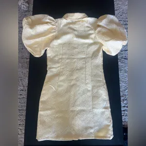 Petite Lemon Puff Sleeve Mini Dress Yellow Size XS thumbnail 7