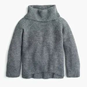 Point Sur • J Crew Mohair Ribbed Turtleneck Sweater cowl heather grey wool knit thumbnail 3