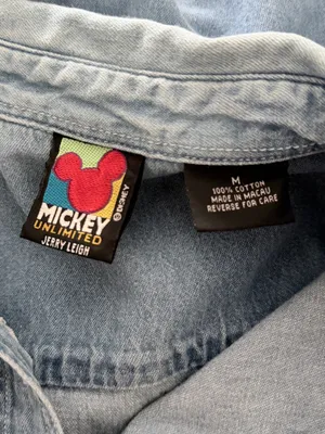 VTG Jerry Leigh Mickey Unlimited Button Down Denim Shirt Size Medium thumbnail 7