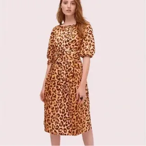 Kate Spade Panthera Cheetah Print Midi Dress 4 thumbnail 2