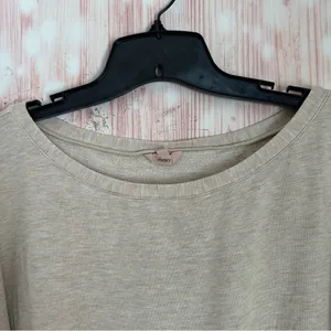 Eberjey Softest Sweats The Short Sleeve Sweatshirt Oatmeal Heather Size M thumbnail 5