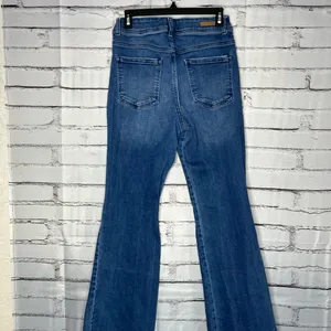 Blue Flare Wide Leg Jeans High-Rise Waist Hippie Y2K Baggy Style SZ 29 Retro thumbnail 11