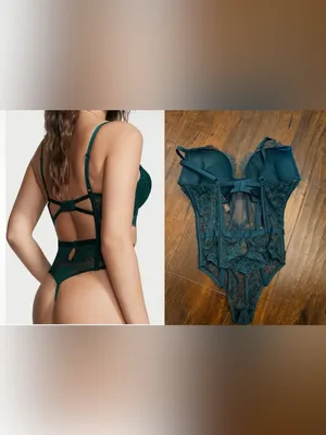 Victoria's Secret Very Sexy. Bombshell Add 2 Cups Lace Body Dark Green Small thumbnail 3