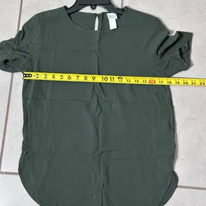 H&M Women Dark green‎ Formal blouse top size 6 thumbnail 6