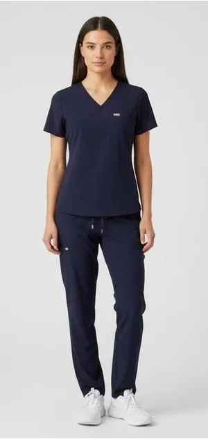 Figs Navy Blue Scrub Top Size Large thumbnail 1