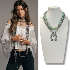 Free People Ariana Ost Bohemian Chunky Layered Think Im Dreaming Necklace NWT thumbnail 5