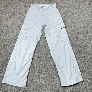 American Eagle Pants Light Blue Cargo Baggy Wide Leg Stretch thumbnail 1