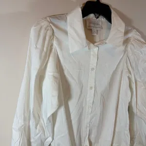 Mare Mare x Anthropologie White Button Down Blouse Bodysuit Womens XS Minimalist thumbnail 2
