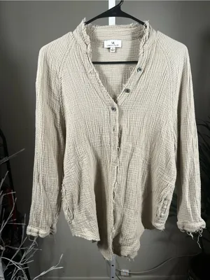 Urban Daizy P211. 100% Cotton Double Gauze Raw Edge Top size small oversized fit thumbnail 1