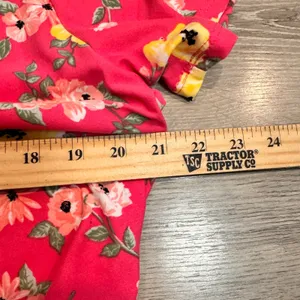 Bobbie Brooks‎ Pink Floral T-Shirt Dress Womens XL Short Sleeve Curved Hem thumbnail 4