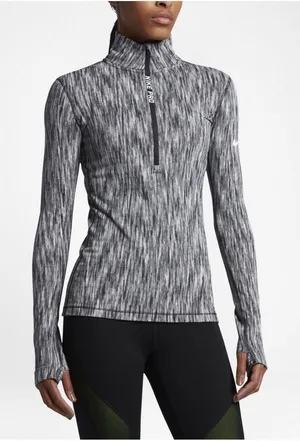 Nike‎ Pro Black/White Hyperwarm Quarter Zip, Small thumbnail 1