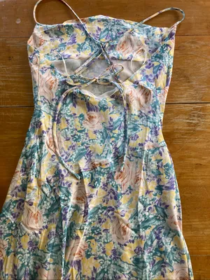 Astr The Label Gaia Floral Midi Flowy Strappy Sleeveless Slit Lined Dress XS thumbnail 12