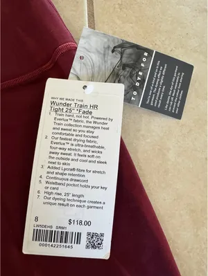 Lululemon Wunder Train High Rise 25” Sun Bleached Wash Red Merlot Size 8 NWT thumbnail 4
