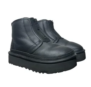 UGG Matte Black Neumel Platform Zip Up Boots Size 5 thumbnail 1