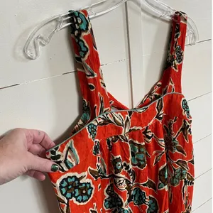 Band‎ of the Free Teresa Tangerine Floral Tank Mini Dress Medium Orange Boho thumbnail 6