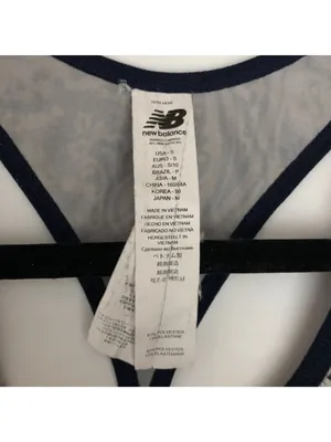 New Balance Womens Racerback Tank Top Blue Paisley S Lightweight Activewear thumbnail 3
