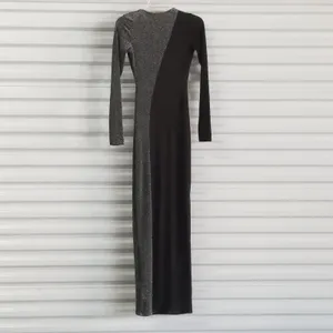 Naked Wardrobe Dress Womens XS Black Silver Metallic Formal Evening Gown Wedding thumbnail 4