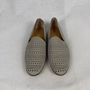 Franco‎ Sarto Factor Loafers Womens 9M Laser Cut Perforated Slip On Gray Taupe thumbnail 3
