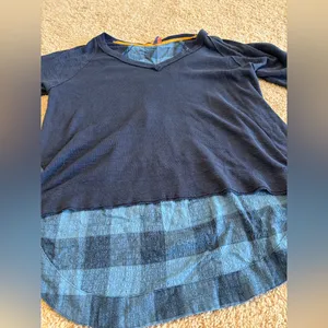 PILCRO long sleeve v neck flannel shirt thumbnail 4