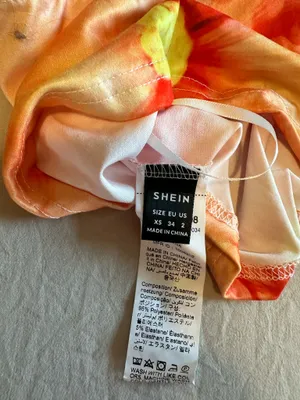 SheIn Orange Floral Crop Tube Top thumbnail 4