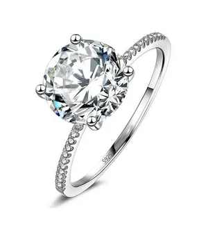 SIZE 5 925 3 Carat Engagement Wedding Ring thumbnail 1