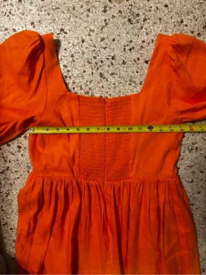 Gianni Bini Sweetheart Neckline Short Puff Sleeve Linen Babydoll size 4 thumbnail 9