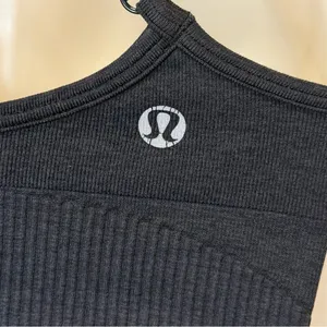 Lululemon Ebb To Street Bra Size 4 Black Ribbed V Neck Crossback Sporty Yoga thumbnail 8