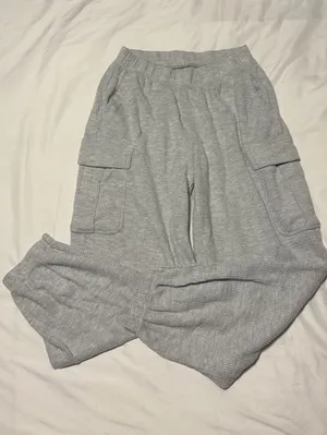 Aerie Grey Waffle Cargo Knit Joggers thumbnail 1