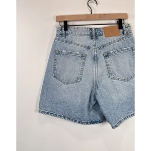ZARA Womens Denim Shorts Blue Mom Jean High Rise Zip Fly Medium Wash Size 6 thumbnail 7