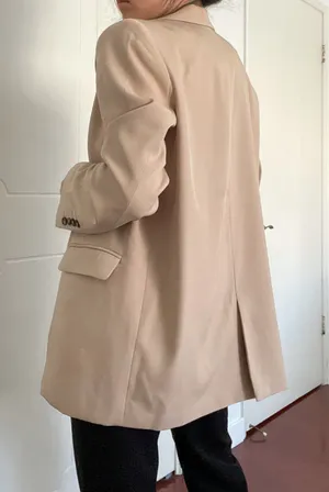 NA-KD Classic Oversized Blazer Beige thumbnail 4