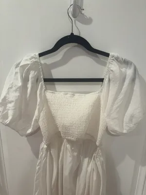 Aritzia White Puff Sleeve Mini Dress thumbnail 8