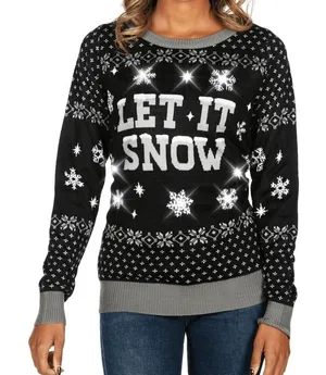 Tipsy Elves Let It Snow Light Up Ugly Christmas Sweater S Holiday LED thumbnail 1