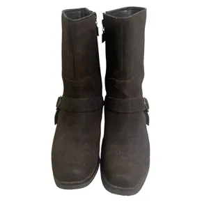 Bc Footwear Womens Boots Leather Brown Bootie Zip 8.5 Biker Harness Pre‎ Owned thumbnail 2
