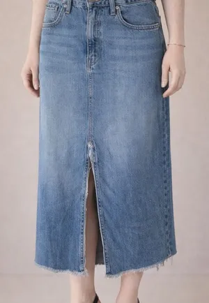 Vintage Hydraulic Women's Denim Skirt Size Large 11/12 thumbnail 1
