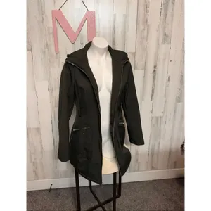 GUESS Women’s Black Hooded Zip-Up Jacket Coat Size M thumbnail 6