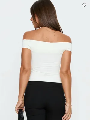Princess Polly Maxeina Off-Shoulder Twist Front White Women's Top SZ:S thumbnail 2