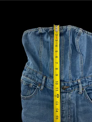 wild fable Strapless Denim Cargo Jumpsuit in Blue thumbnail 4