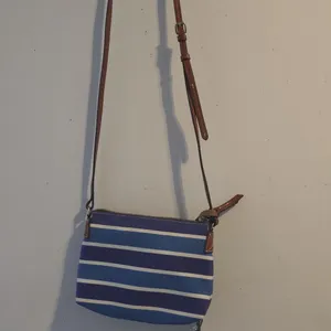 Dooney & Bourke Blue and Cream Striped Tote thumbnail 3