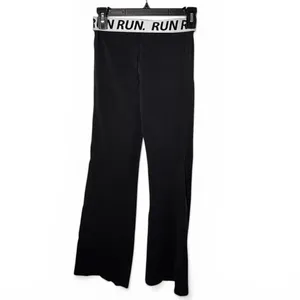 Run XS Wide Leg Stretch Pants Straight Athleisure 28" inseam black lounge thumbnail 2