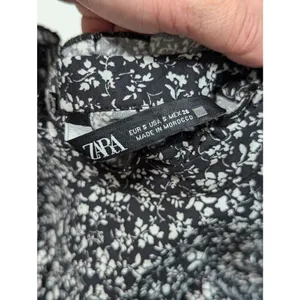 ZARA Printed Poplin Dress Long Sleeve Mini Mock Neck Womens Small Tunic TikTok thumbnail 5