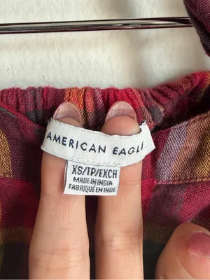 American Eagle Plaid Bustier Halter Crop Top thumbnail 5