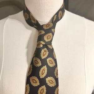 LANDS' END Vintage Handmade Tie USA Silk Mens Blue Multicolor Paisley Neck thumbnail 2