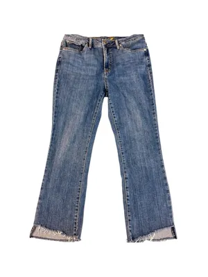 Seven7 jeans womens size 8 bootcut regular fit mid rise blue light wash stretch thumbnail 1