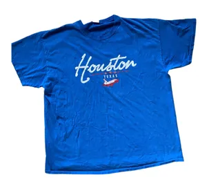 Vintage 90s Blue Houston, Texas Graphic T-Shirt 🔥 thumbnail 1