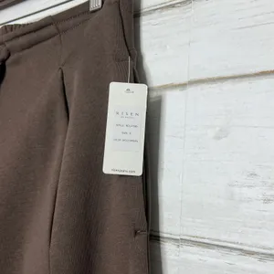 RISEN Drift Brown Wide Leg Jogger Pants Size Small Drawstring Elastic Waist thumbnail 9